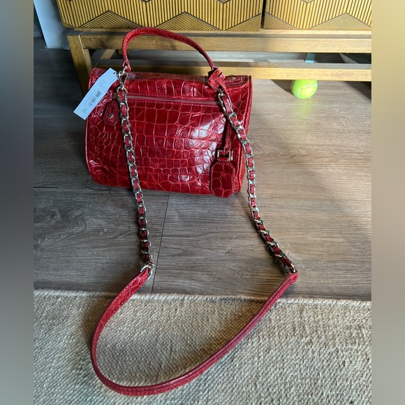 alice + olivia Alana Croc Embossed Leather Handle Bag - Picture 2 of 10